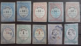 Frankreich Fiskal Marken Lot mit alten Werten II