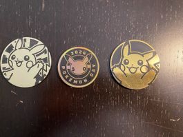3x Pokemon Münze Pikachu