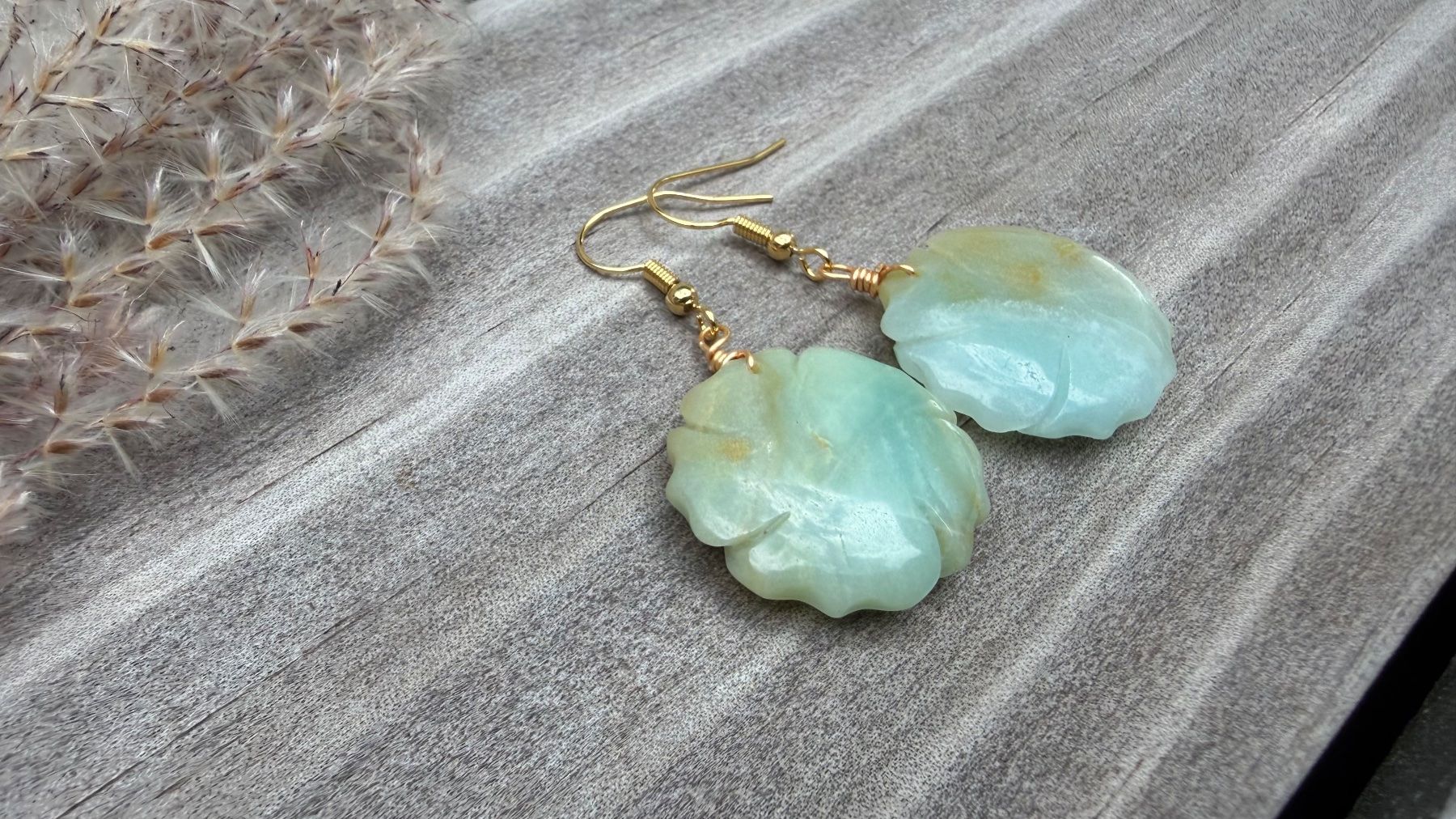 Orecchini pendenti & Orecchini a lobo: Rosenzauber: Vergoldete AMAZONIT Ohrhänger – Nuovo e nell'imballaggio originale da Rombach venduto da Ivreajewels 3