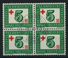 1945 - Rotes Kreuz - Viererblock - Ersttag ET