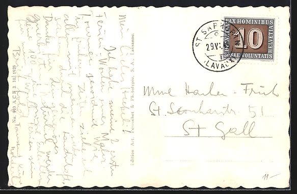 Cartoline postali: AK St. Saphorin, Teilansicht, 1945 – Usato da Berlin venduto da bartko-reher 1