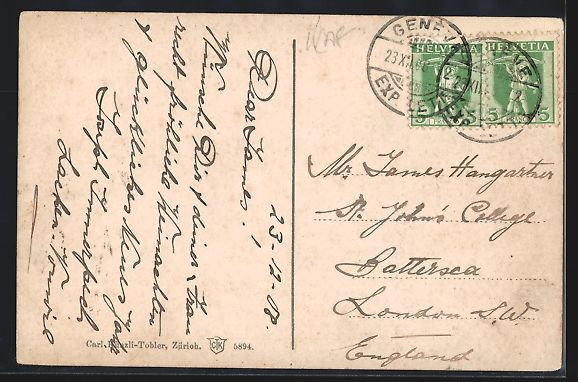 Cartes postales: AK Zürich, Sylvesternach 1908 nach 1909 – D'occasion à Berlin par bartko-reher 1