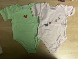 2er Body Set Frühling Sommer Herz & Schiffli 62/68