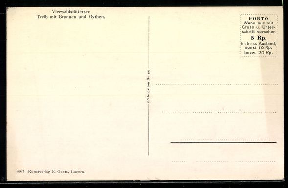 Cartoline postali: Treib am Vierwaldstättersee, mit Brunne – Usato da Berlin venduto da bartko-reher 1