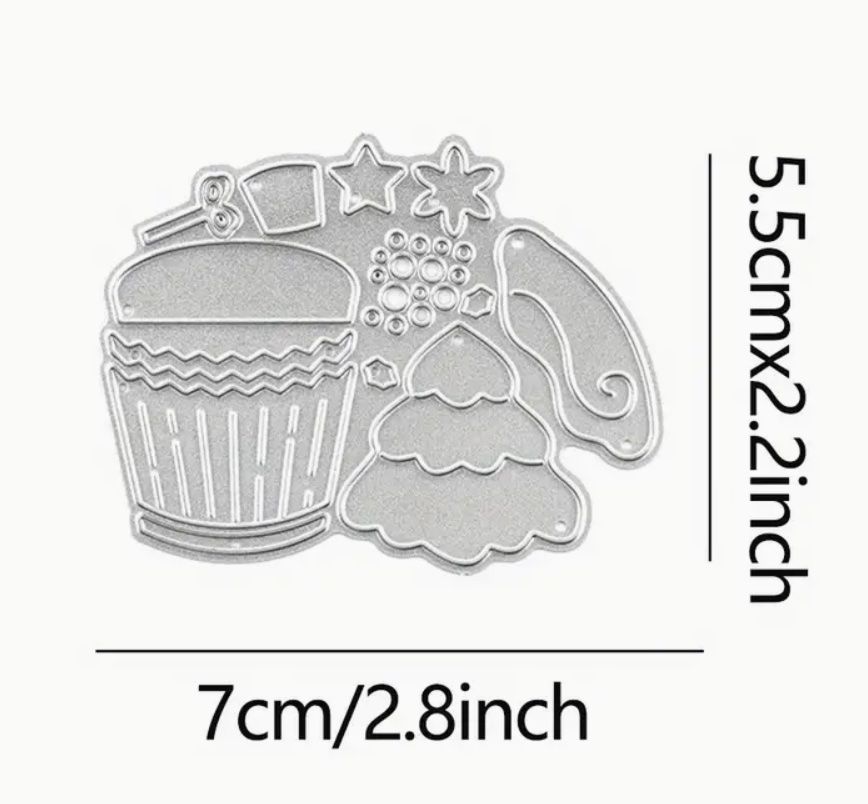 Sciablone: Weihnachts Cupcake - Stanzschablone – Nuovo e nell'imballaggio originale da Frenkendorf venduto da jazzplatten 1