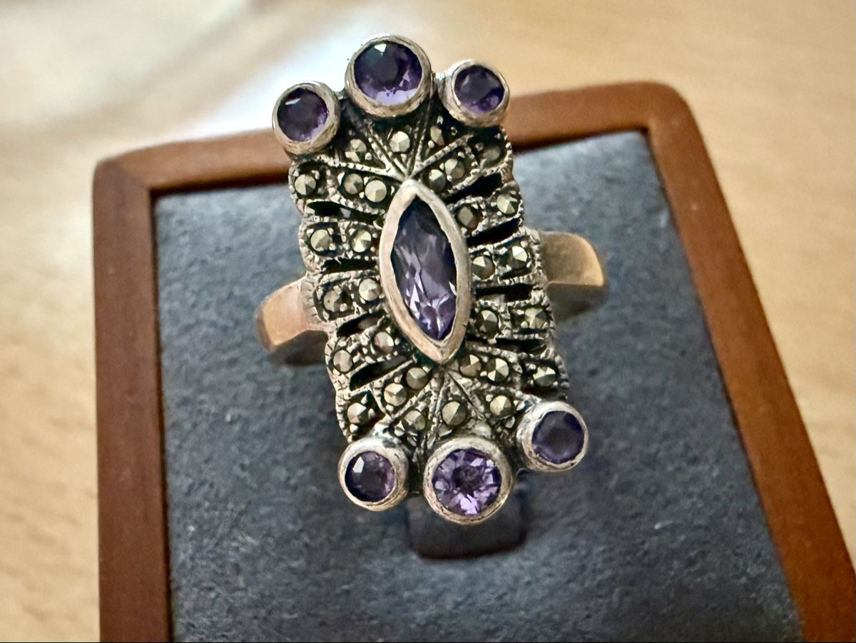 Ringe: Vintage 925er Silberring mit Amethysten - Größe 54-55 – Gebraucht aus Lamone von LaCantinaMagica 1