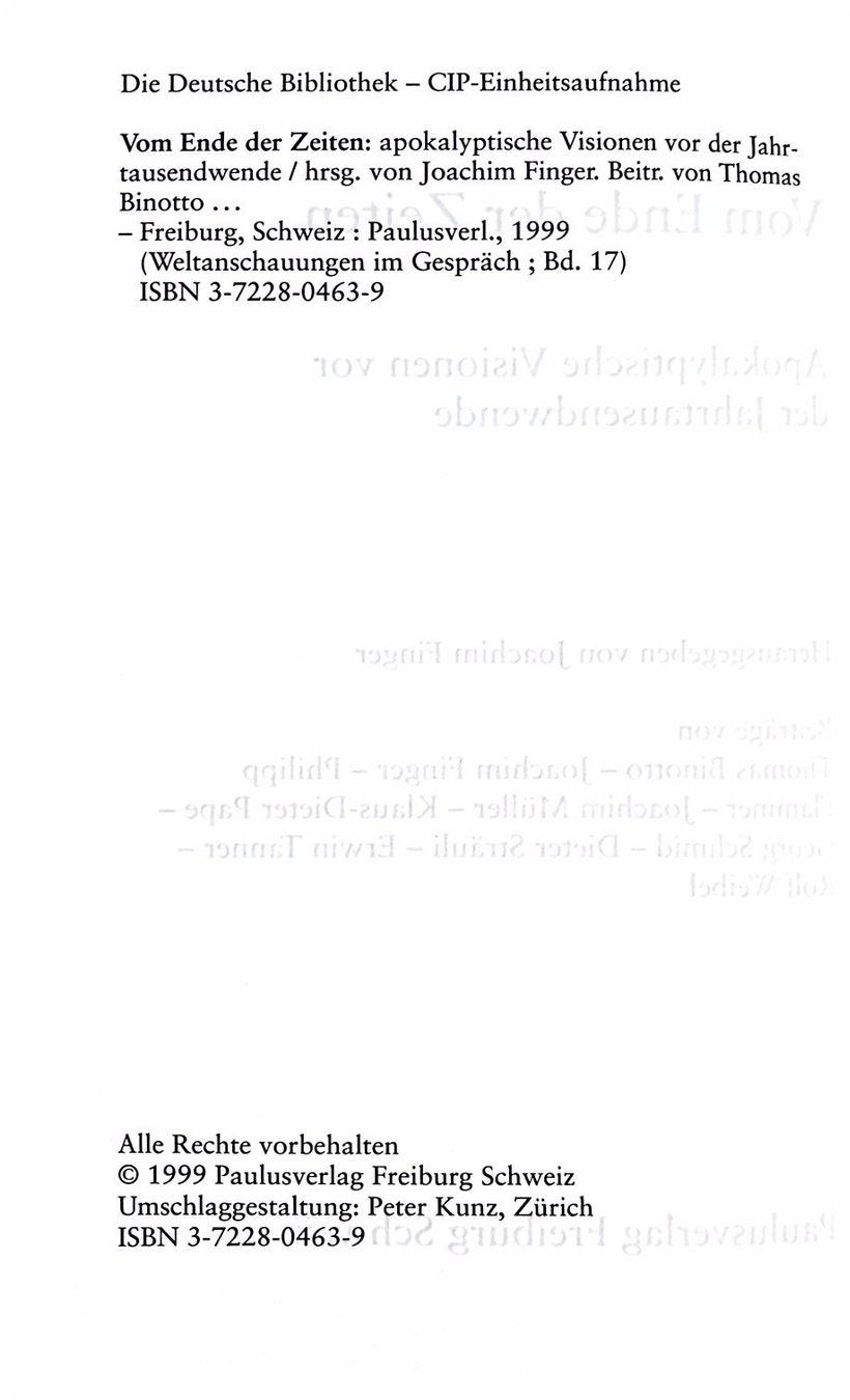 Bücher: Vom Ende der Zeiten – Neu (gemäss Beschreibung) aus Sarnen von Livres 3