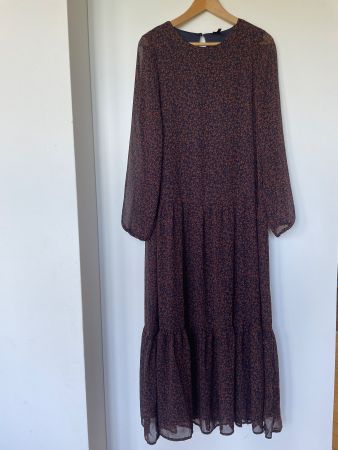 Vero Moda Maxikleid floral Dunkelblau / Terracotta – Gr. S