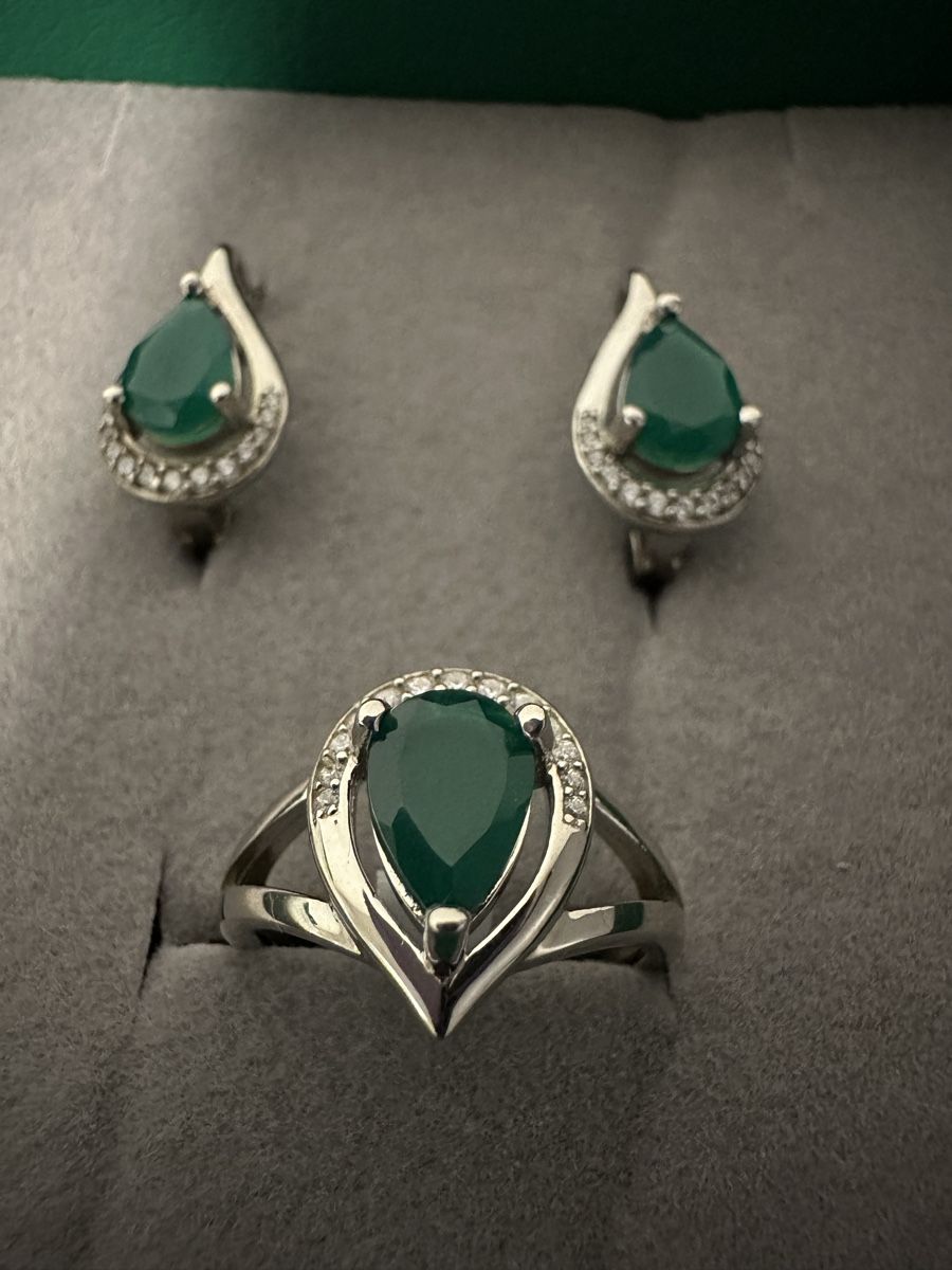 Sonstiger Schmuck: Sehr schöne Echt Silber 925 Set mit Echt Achat Stein – Neu und originalverpackt aus Zollikofen von Ushurma 2