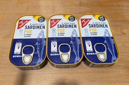 3 Dosen Sardinen pur in Sonnenblumenöl ohne Haut und Gräten
