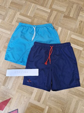 Badehosen 2er Pack dunkelblau/tuerkis Gr. 134