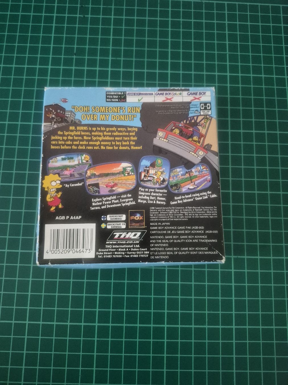 Nintendo Giochi: Game Boy Advance Simpsons Road Rage boxed complete – Usato da Meyrin venduto da Retro-GZ 4