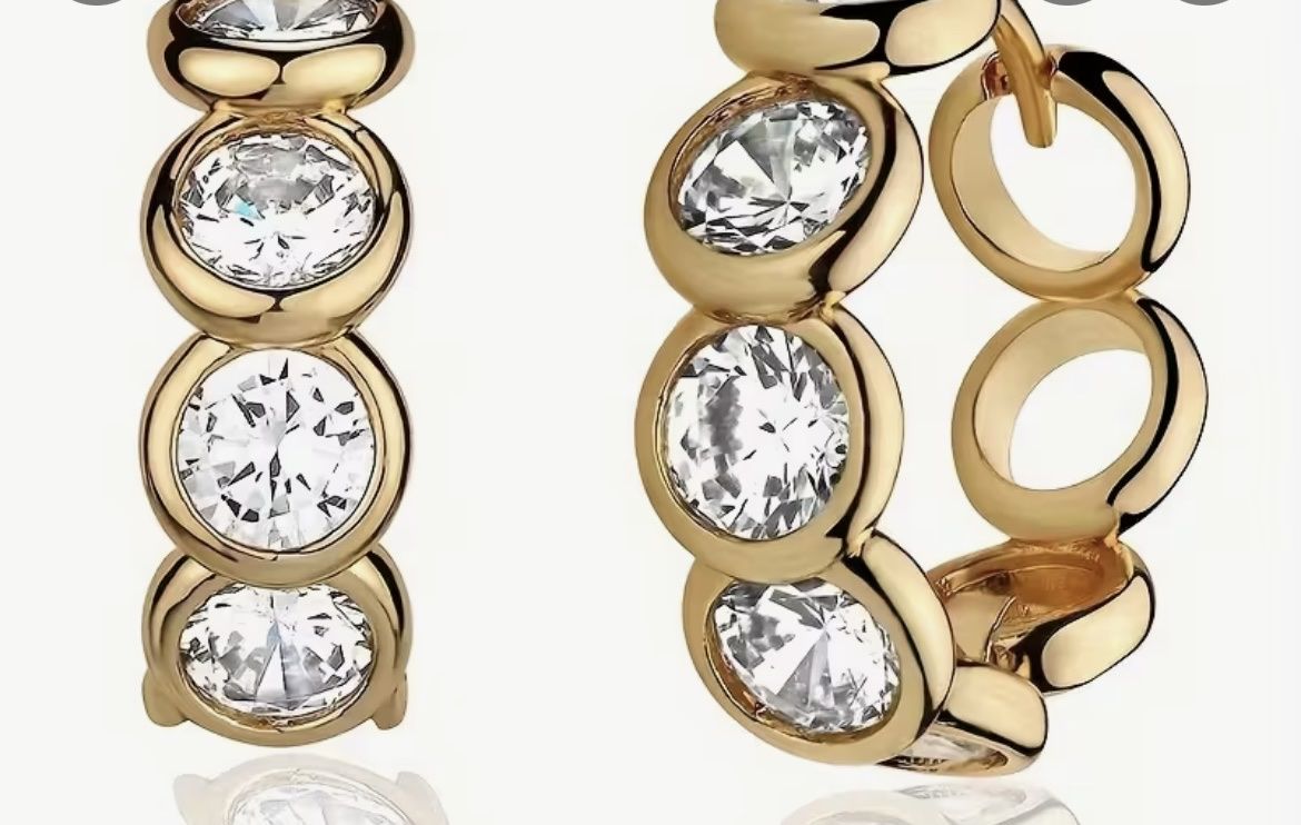 Orecchini pendenti & Orecchini a lobo: Goldene Ohrringe  Zirkonien – Nuovo e nell'imballaggio originale da Saanen venduto da SoniaMichaela 2