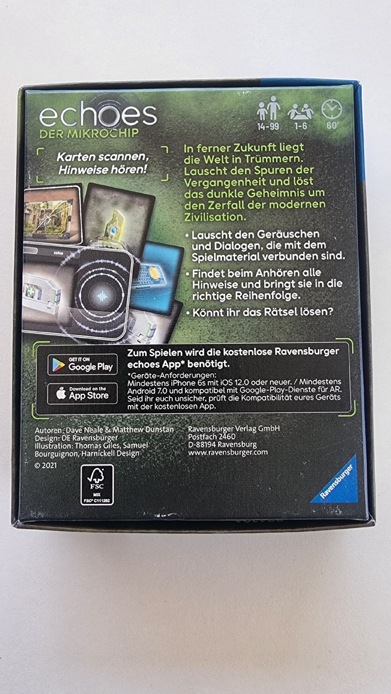Ravensburger Giochi: echoes - Der Mikrochip – Usato da Wettingen venduto da broetli01 1