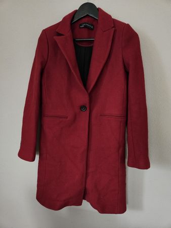 Zara Mantel Damen bordeaux
