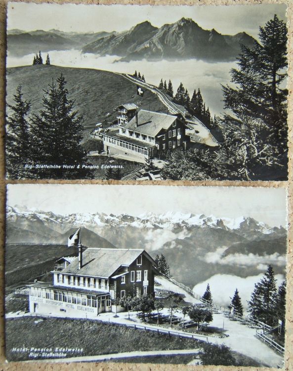 2 Foto Ak Hotel Edelweiss Rigi StaffelhÖhe 1938 1956 Kaufen Auf Ricardo