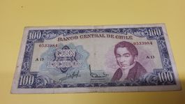 Chile 100 Escudos historisch, Banknote, Sammler