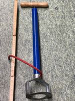 Handpumpe, Oldtimer-Fahrradpumpe mit Holzgriff, Velopumpe