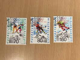 Liechtenstein 1991 Satz Olympiade Albertville 1.Tagstempel