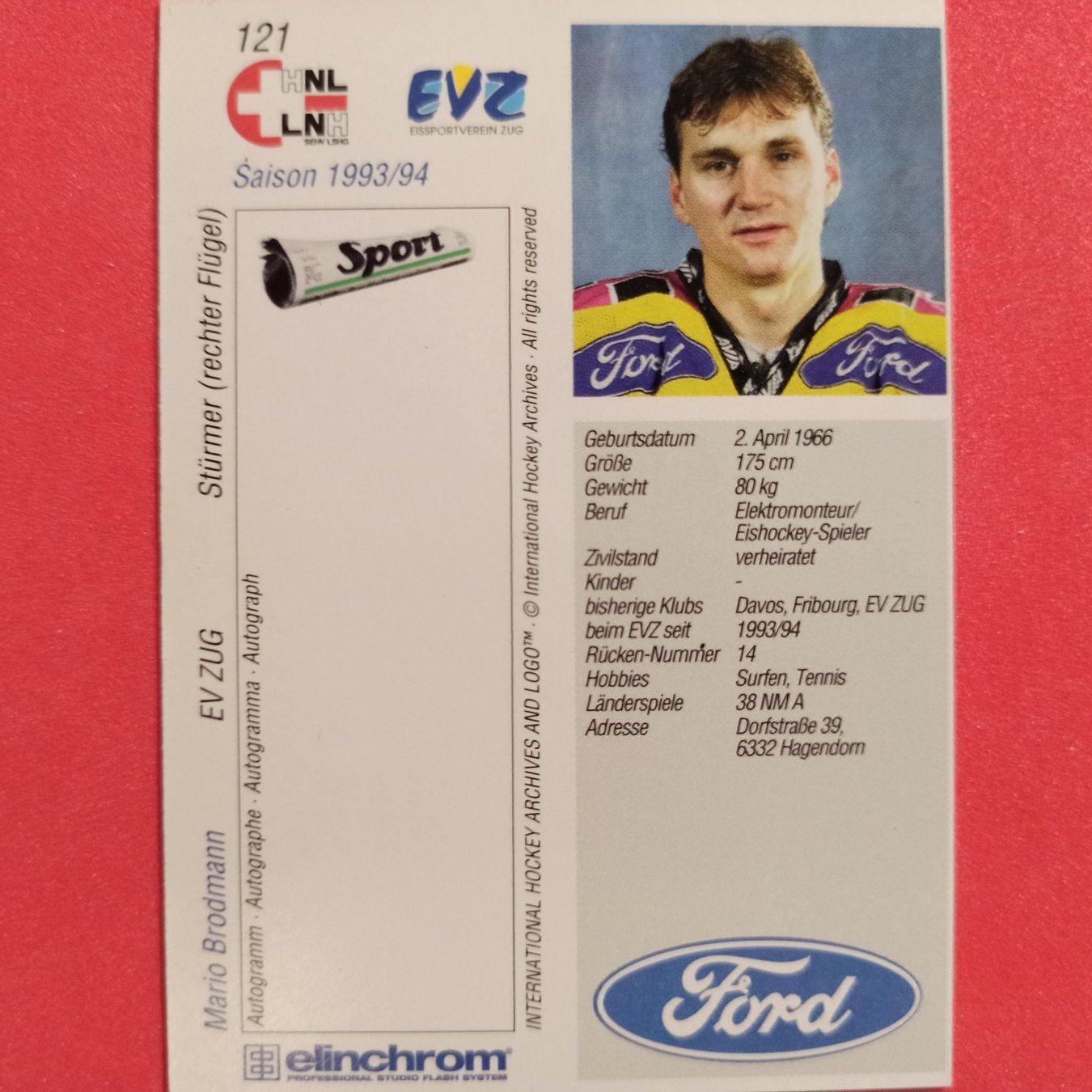 Sammelbilder & Trading cards: Mario Brodmann - EVZ - 1993/94 – Gebraucht aus Dübendorf von kb86_MOVIE 1