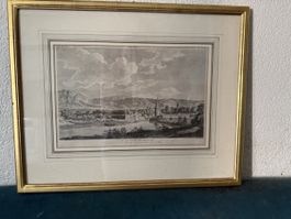 Antique Copper Engraving "Vue de la Ville de Soleure" 1785
