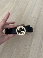 Gucci Interlocking Buckle Leder Gürtel