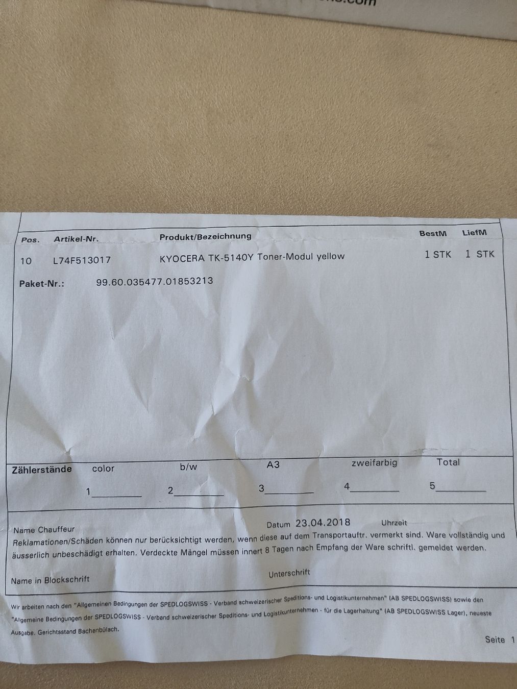 Kyocera Cartucce per stampanti & toner: Kyocera TK 5140 Y Yello – Nuovo e nell'imballaggio originale da Zürich venduto da Viarey 2