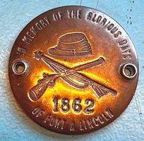Antikes Abzeichnen, Plakette  "Fort Lincoln 1862" USA