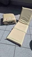 2 beige Sonnenliegen klappbar, für Garten & Balkon