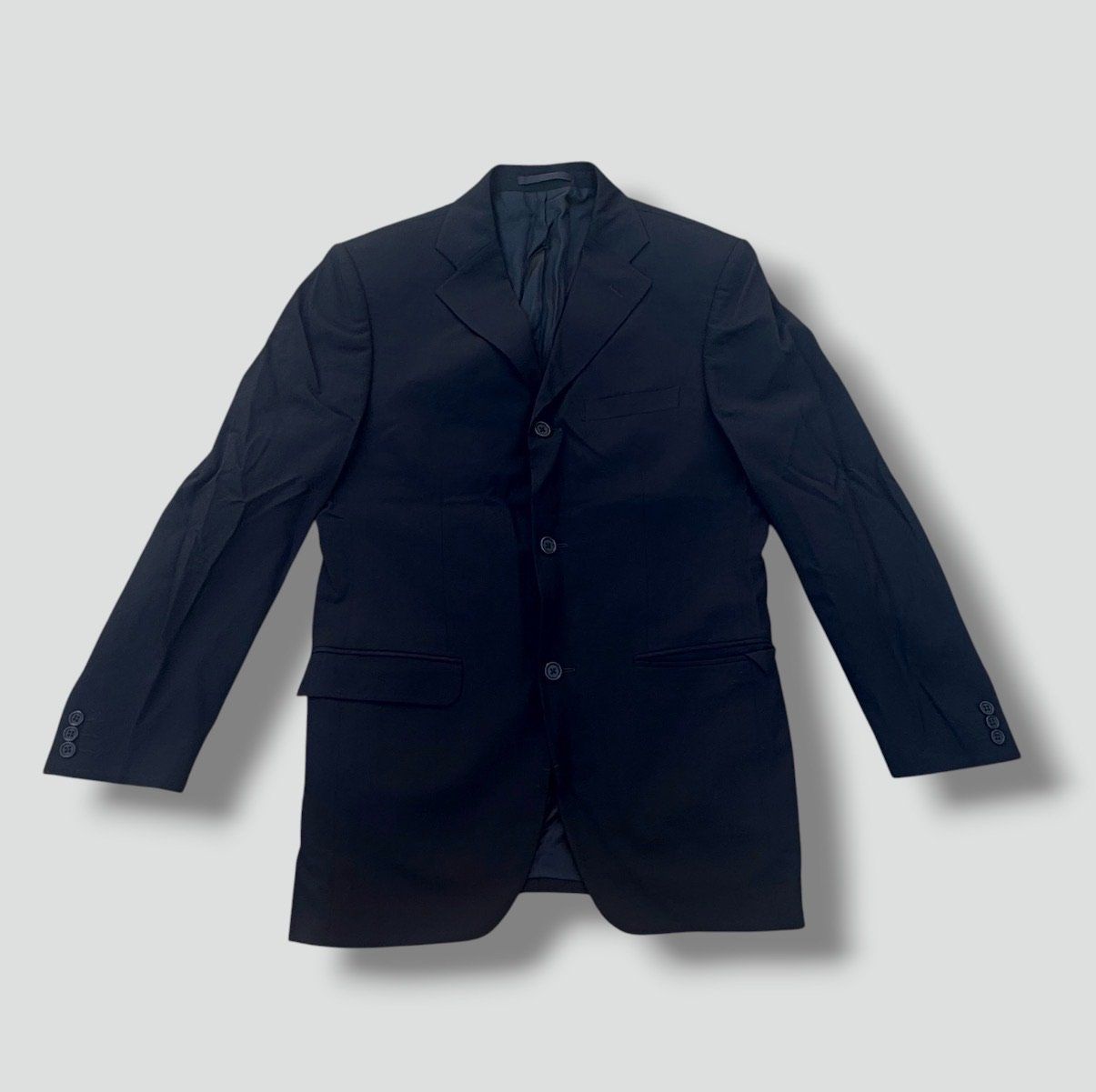 Massimo Dutti Anzüge: Massimo Dutti vintage black Woolmark blazer jacket herren – Gebraucht aus St. Gallen von sourced_limited