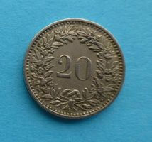 20 Rappen Jahr 1952, gebraucht
