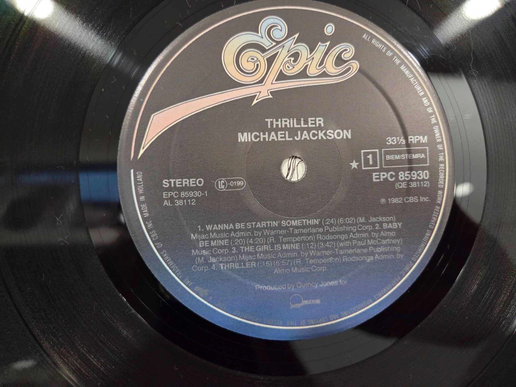 Schallplatten: Michael Jackson Thriller LP Topzustand – Gebraucht aus Stetten SH von ExtremMIB 7