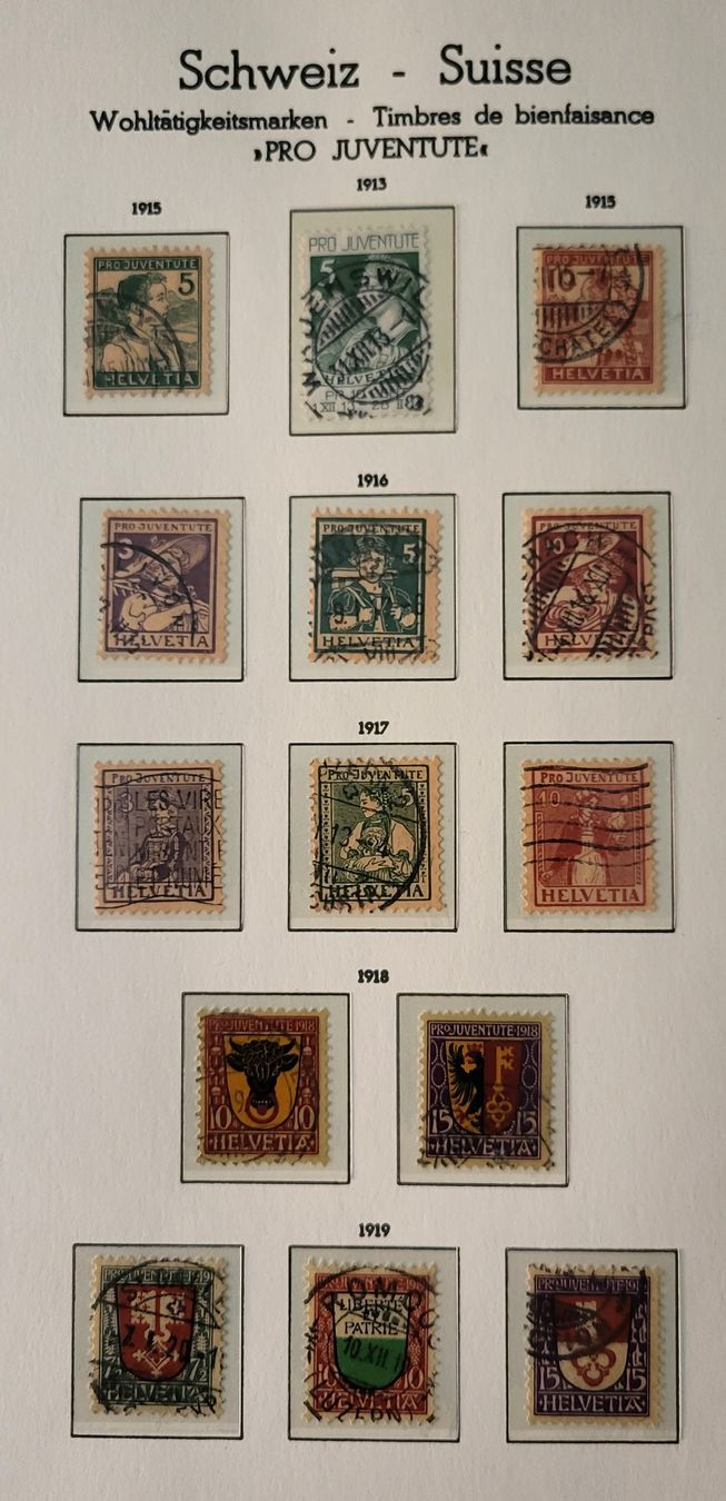 Alle Briefmarken: Briefmarken Sammlung Schweiz Pro Juventute 1913-2002 – Gebraucht aus Thun von harry999