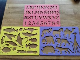 Zeichenschablonen - Set (3 Stk.) für Kinder