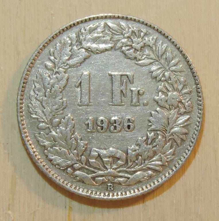 Tutti le monete: 1 Franken 1936  Silber – Usato da Gommiswald venduto da Malediven2025