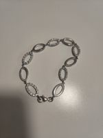 Elegantes Silberarmband mit Zirkonia-Steinen, Silber 925