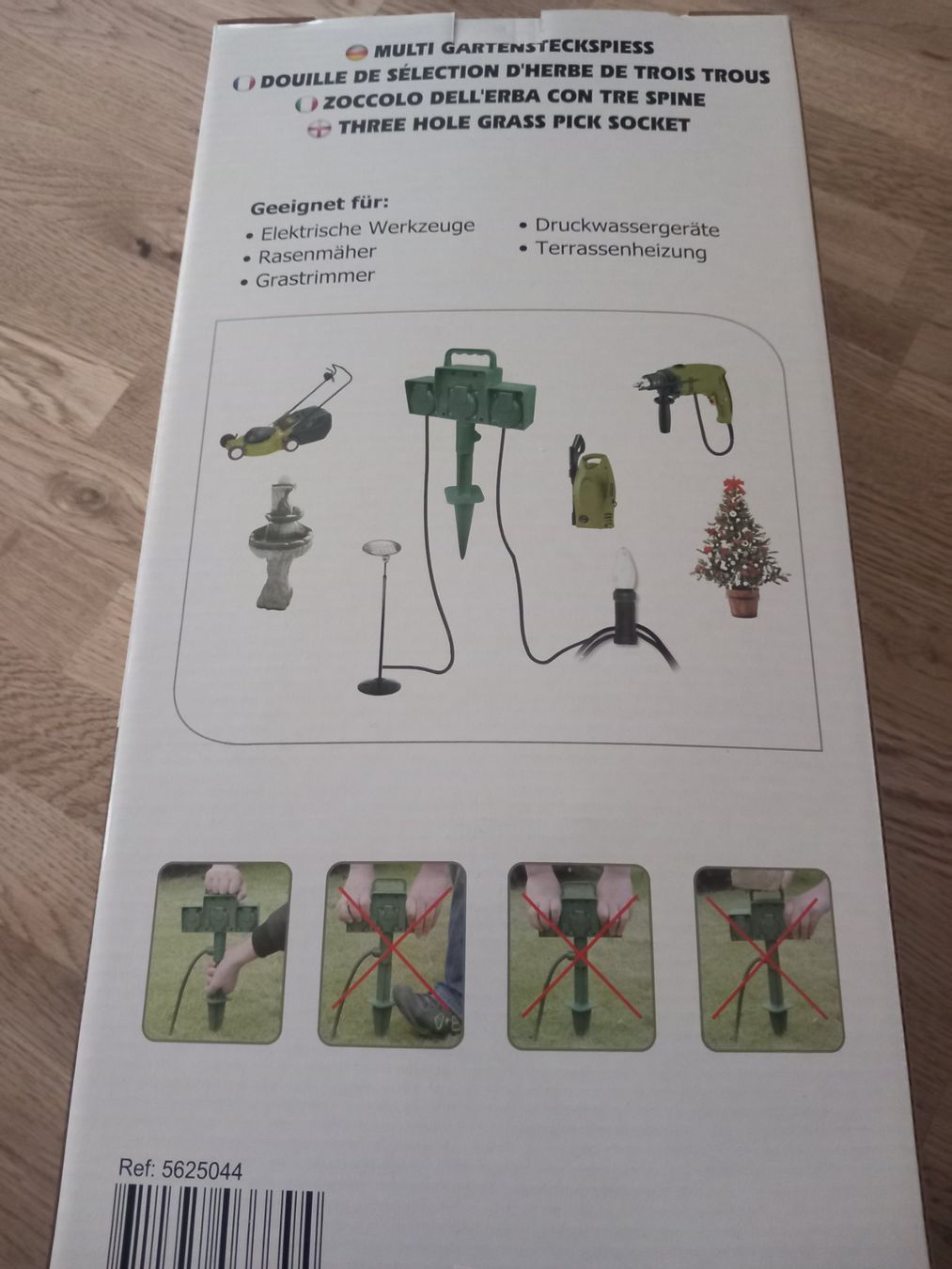 Spine: Gartensteckspiess 4er Set mit 3 Steckdosen – Nuovo e nell'imballaggio originale da Thun venduto da Beas-Allerlei 2