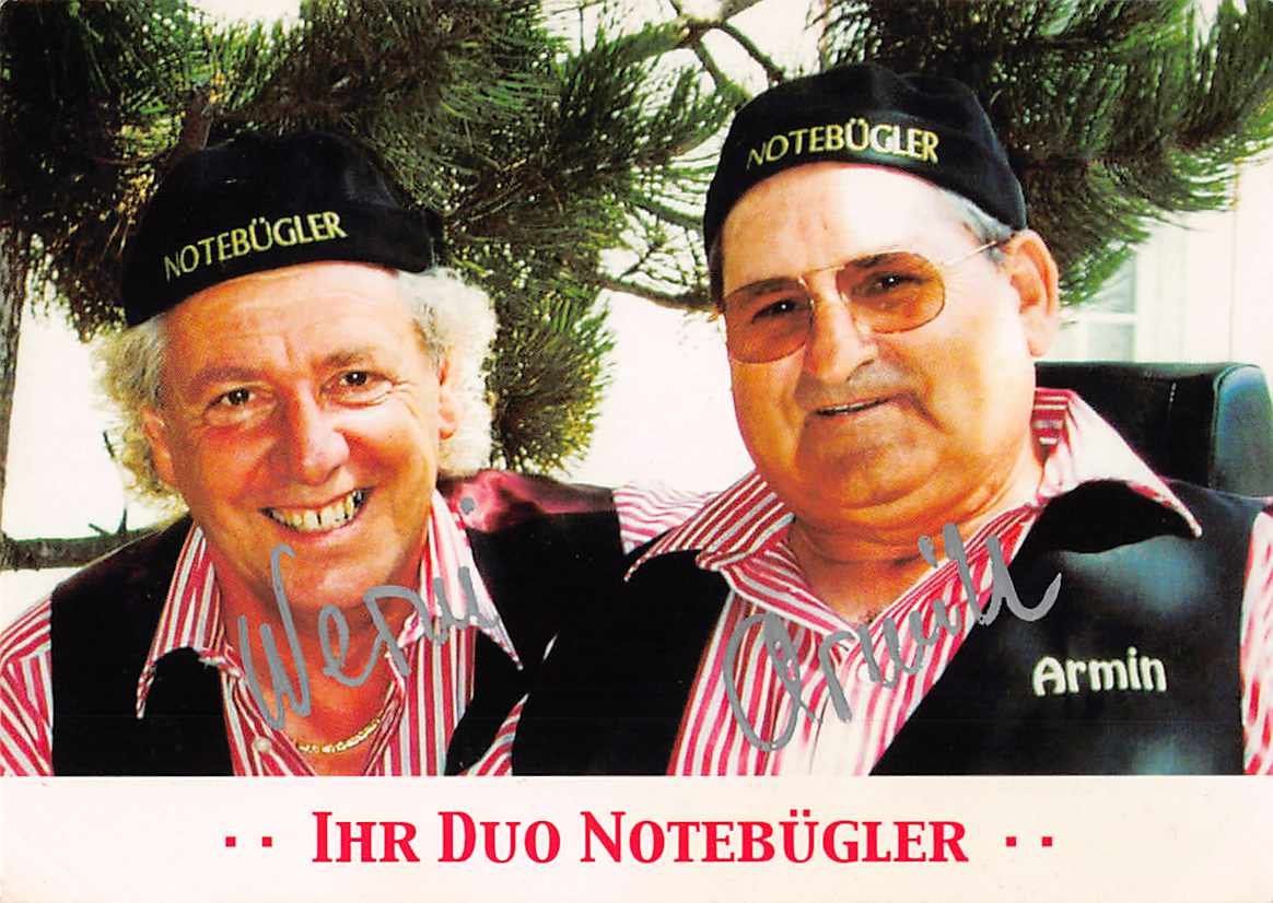 Tutti i francobolli: AUTOGRAMMKARTE DUO NOTEBÜGLER unterschrieben – Usato da Lufingen venduto da SchnaeppliCorner