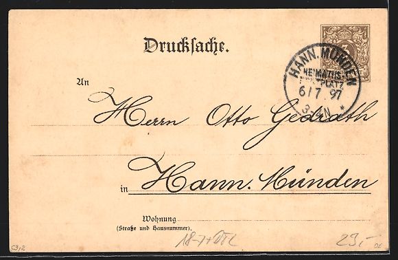 Ganzsachen: Litho Hann. Münden, 1. Mündener Heimat – Gebraucht aus Berlin von bartko-reher 1