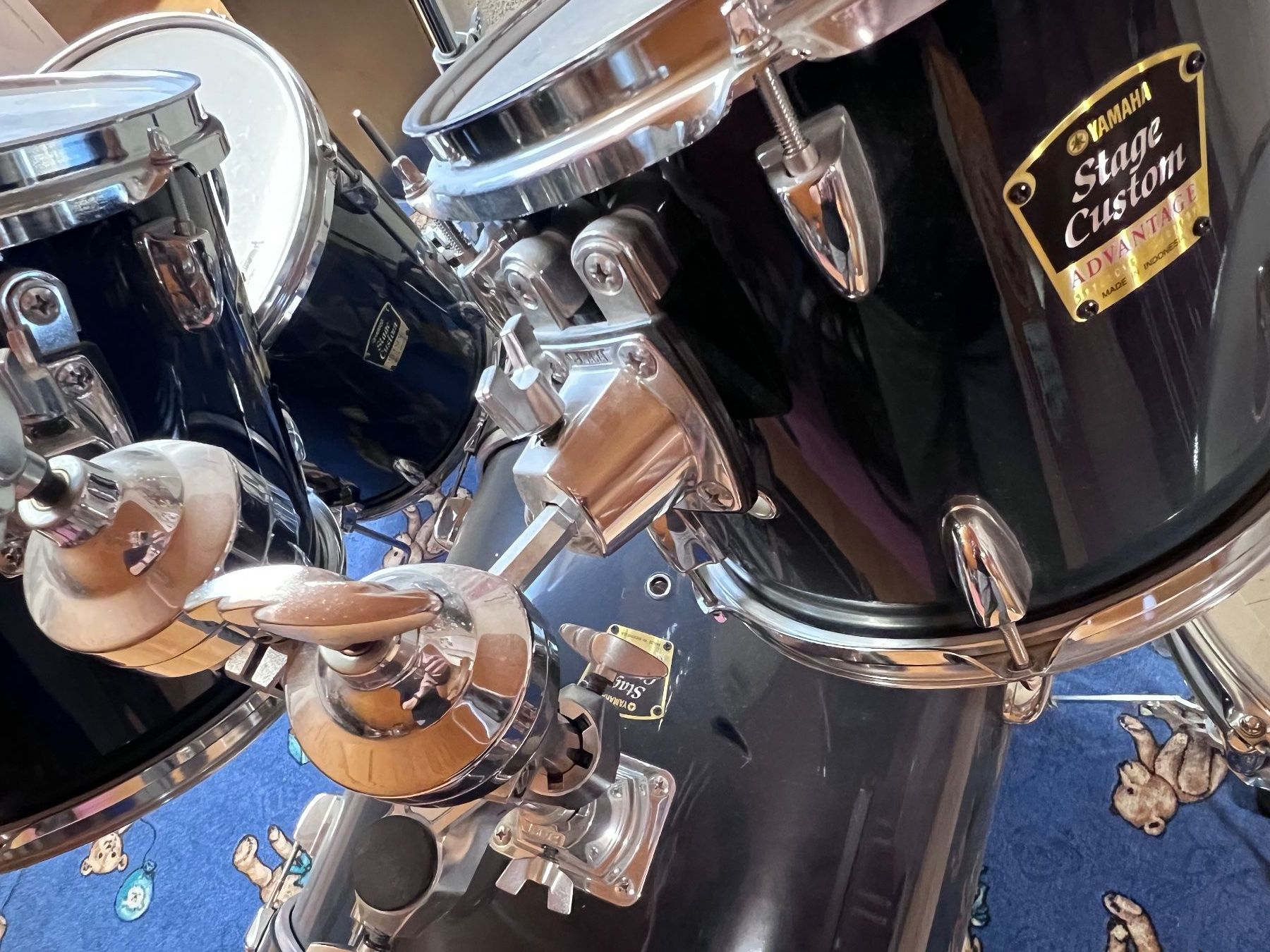 Yamaha Strumenti musicali: Yamaha Stage Custom Advantage Schlagzeug, blau – Usato da Guntershausen venduto da fuchs911 2