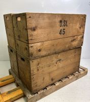 4 grosse Holzkisten Tannenholz 90 cm mit Griffen