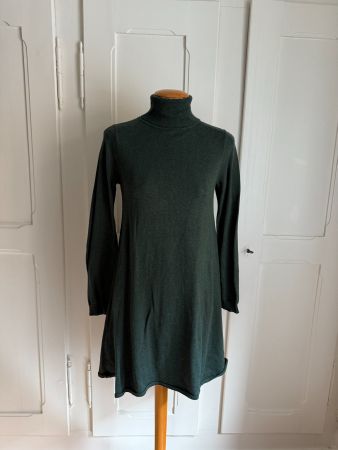 MAX STUDIO - Rollkragen Feinstrick Kleid dunkelgrün M