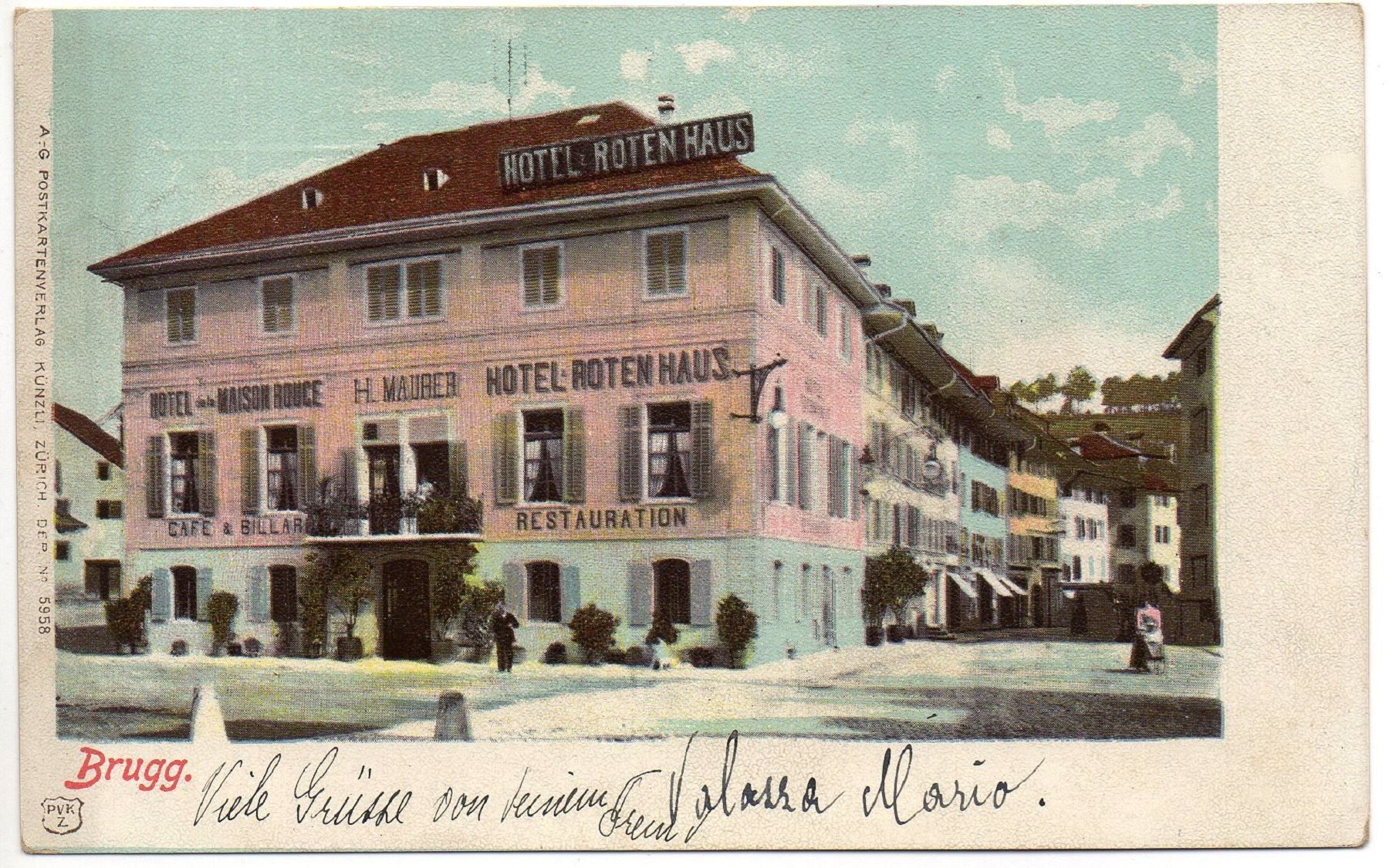 Cartoline postali: BRUGG Hotel Restaurant Rotenhaus – Usato da Jona venduto da philajona