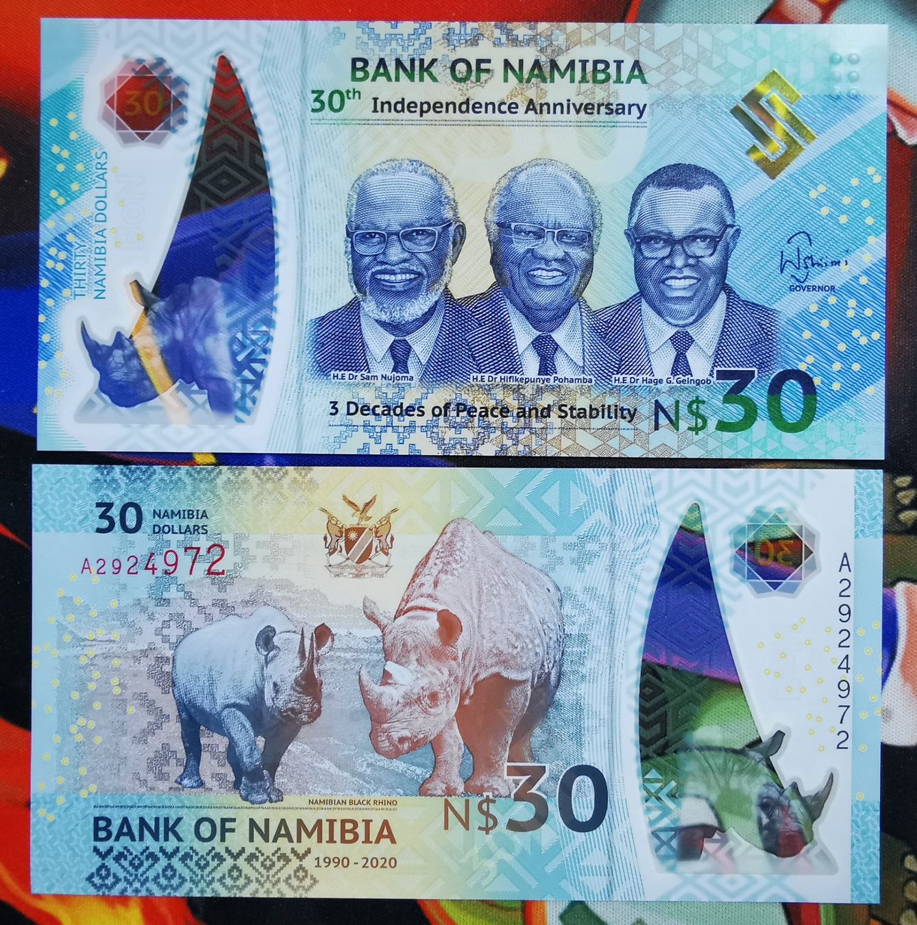 Banconote: Namibie 30 dollars Polymer Commemorative UNC – Nuovo (secondo la descrizione) da Cousset venduto da Patricio77