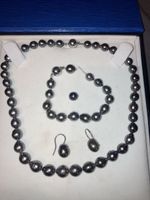 Tahiti Perlen Schmuckset Collier Armband Ohrringe