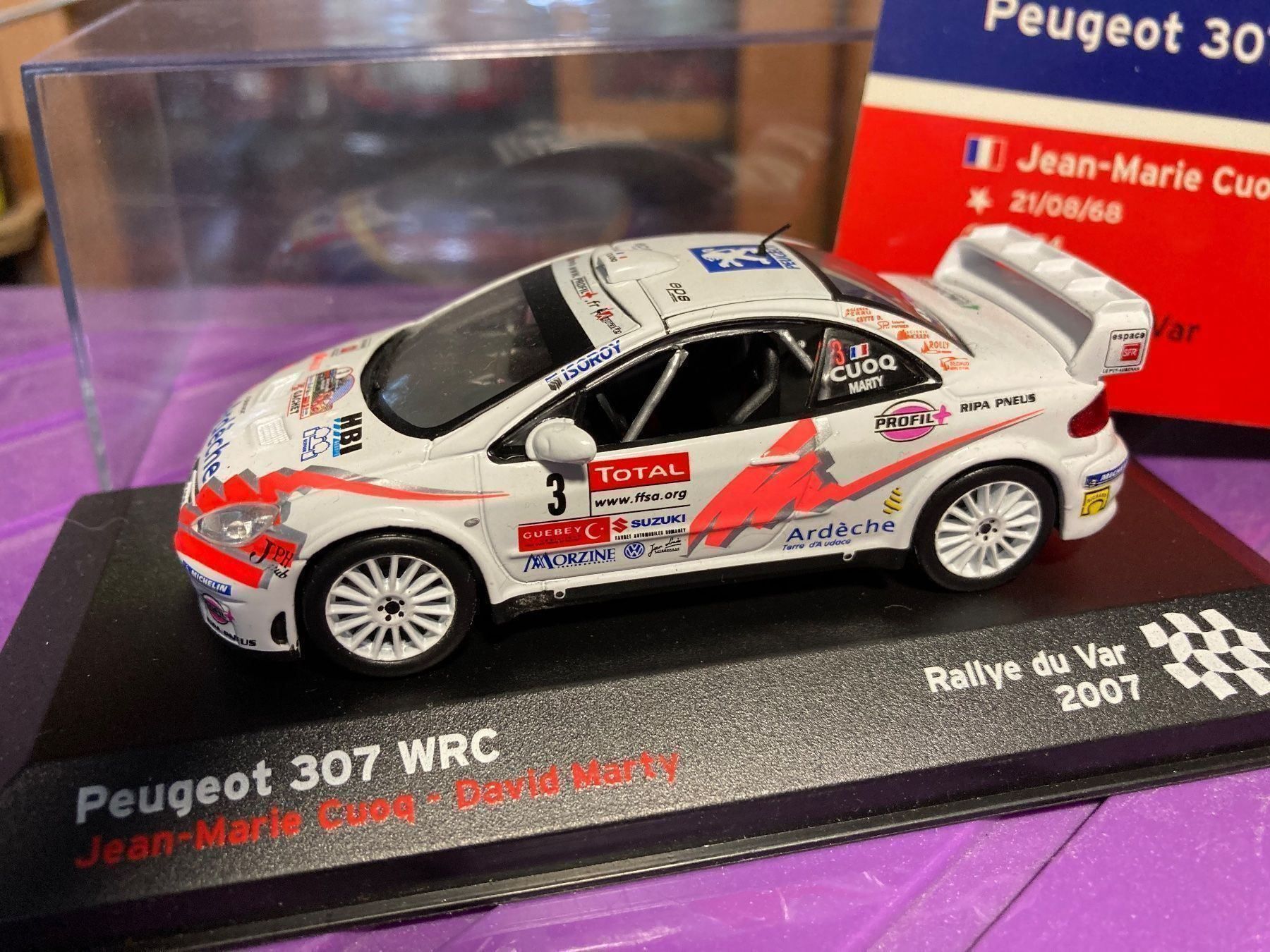 Peugeot Modellini d'auto: Peugeot 307 WRC. 2007 . 1/43 – Usato da Versoix venduto da Jeannot57 1