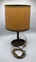 Vintage Lampe, Messing, mit Stoffschirm