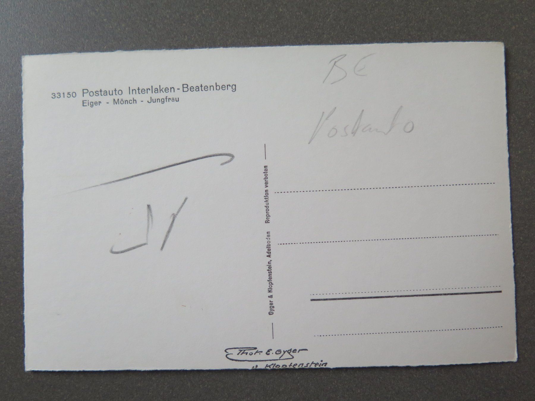Cartes postales: INTERLAKEN-BEATENBERG - SAURER-POSTAUTO - SCHNAUZENPOSTAUTO – D'occasion à Wittenbach par lipasal 2