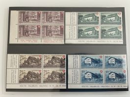 1949 Serie Viererblock gestempelt Zunr. B42-45 mit Tabs