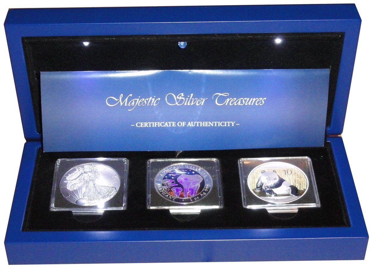 Toutes les monnaies: Majestic Silber Treasures 3 x 1 Oz Silber – Neuf avec emballage d'origine à Liestal par fibonaccis 1